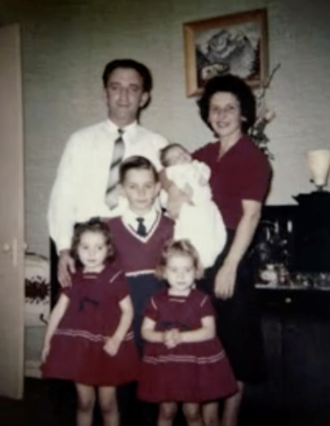 Iris Brenk with her Mother, Father and Siblings at Christmas